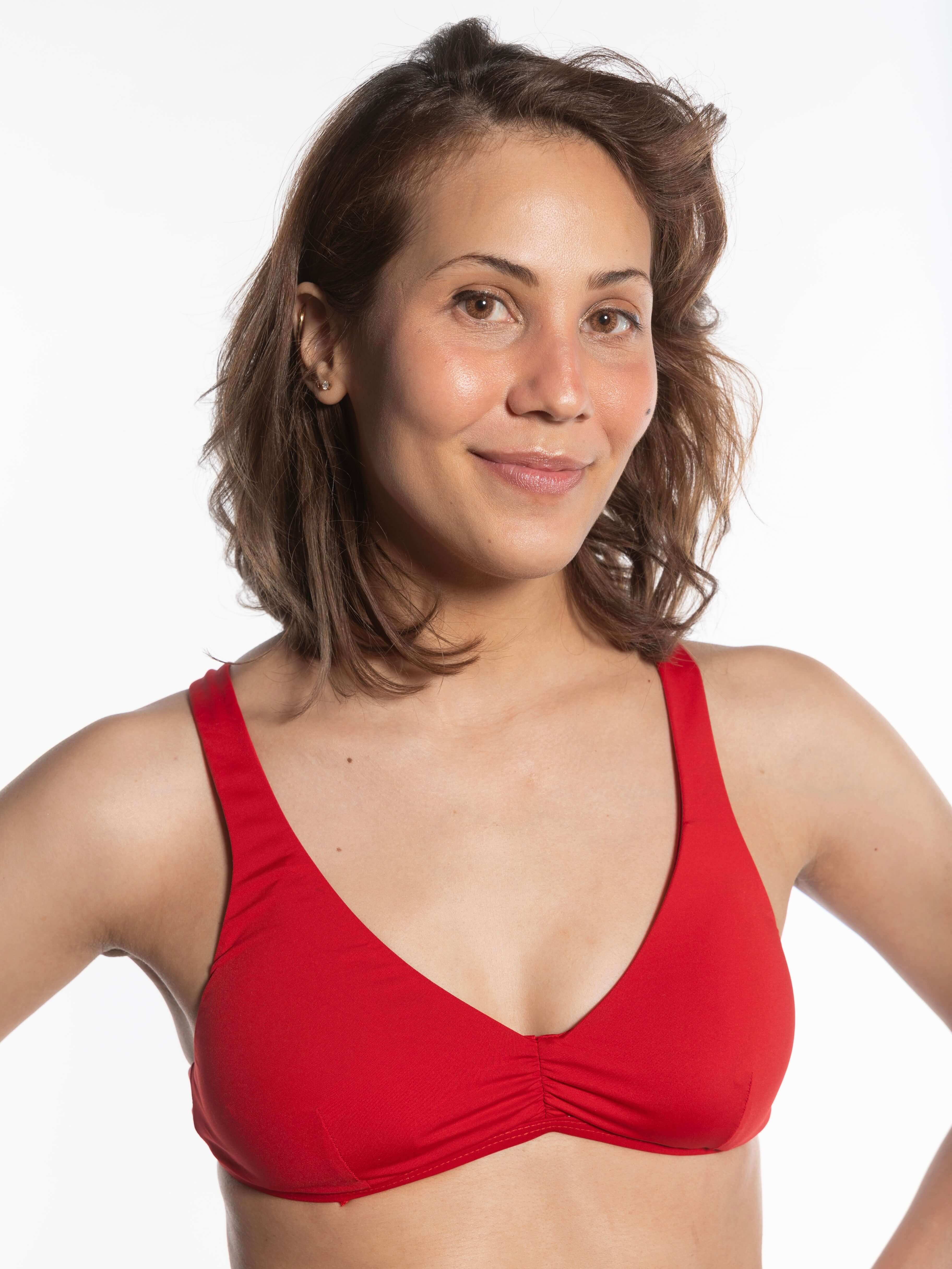 【surfea】 RUBY BIKINI BOTTOM + TOP Set Red Eyelet Naya Tri Top - Ruby